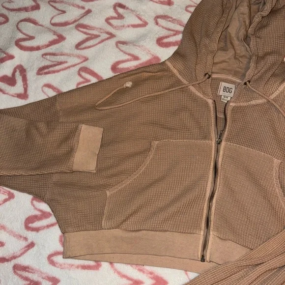 COPY - super cute urban outfitters waffle zip up hoodie! - Picture 2 of 5